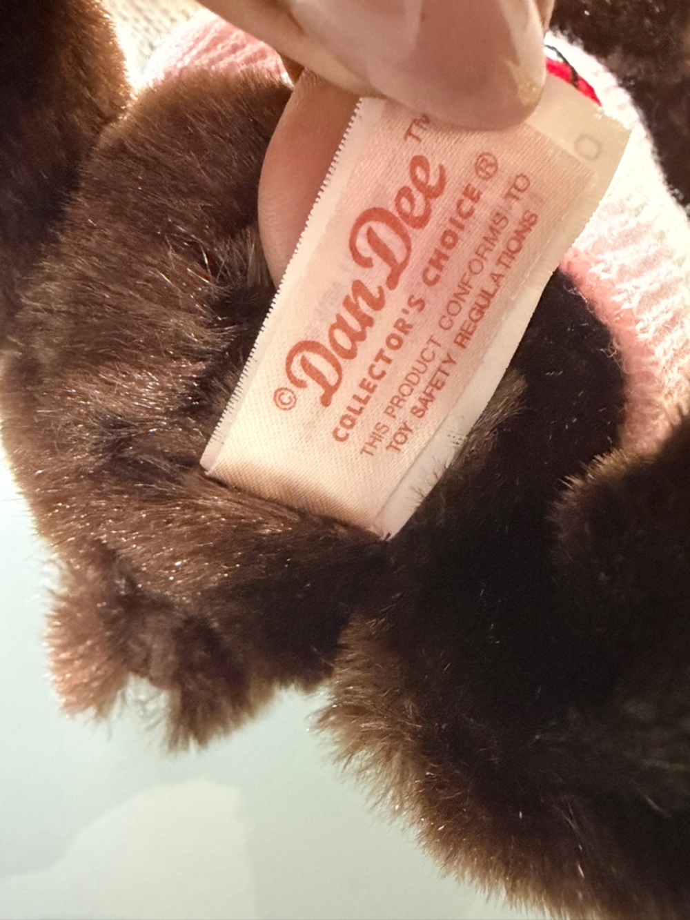Plush Brown Teddy Bear with Red Heart Sweater - Love Tag - Picture 6 of 6